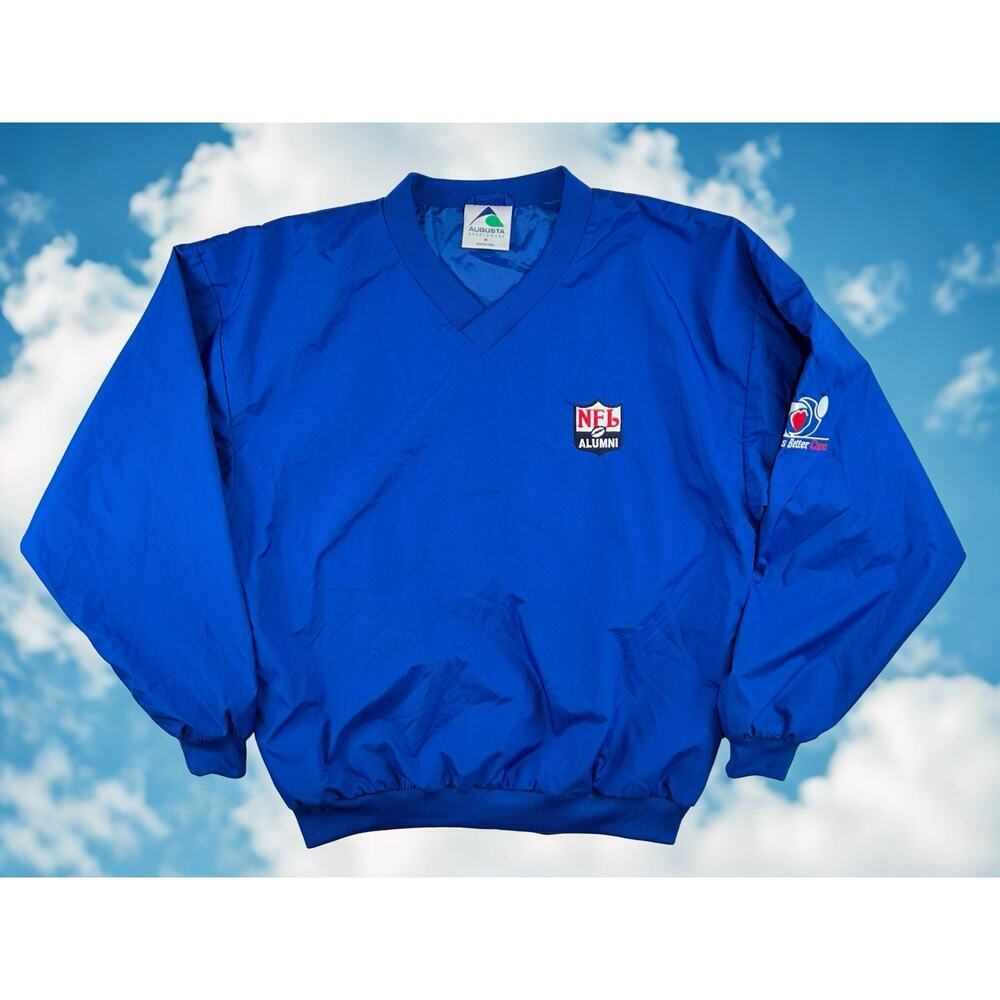 NFL Alumni Augusta Sportswear Blue Men’s M Pullover Windbreaker Jacket Pockets